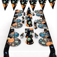 Milky Way Outer Space Planet Decoration Party Cup Plate Napkin Banner Balloon Children's Birthday Pa