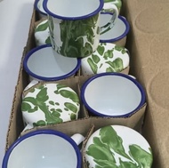 12 pcs Cangkir Seng Jadul 7 cm/ Gelas Kaleng Vintage Kopi RRT - Motif Blirik