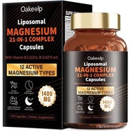 21 in 1 Liposomal 12 Active Types Magnesium Complex 1400mg (Glycinate,Citrate,Malate etc) Capsule -w