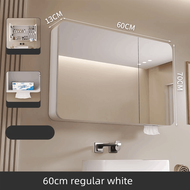 Space Aluminum Intelligent Bathroom Mirror Cabinet Integrated Storage Rack Bathroom Wall Mounted with Light Defogging Moisture-proof Storage Mirror Cabinet