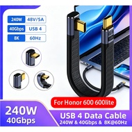 LIKAIYUE For Thunderbolt 4/3 8K 60HZ PD 240W Fast Charging Cord  Elbow USB4.0 USB C to Type C Cord D