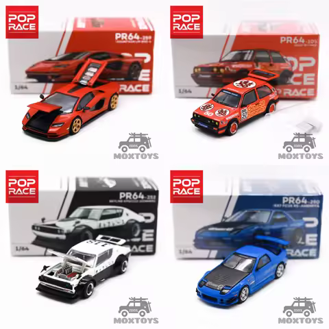 Pop Race 1:64 COUNTACH LPI 800 ROSSO GTI MkII 1988 Red SKYLINE V8 DRIFT RX7 BLUE Diecast Model Car