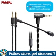 FAAEAL HFM04 Replaceable Earphone Cable 1.95 Meter/6.4 feet Omnidirectional HD Metal Microphone Game