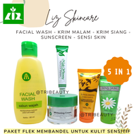 Liz skincare 5in1 Paket Flek Hitam untuk Kulit Sensitive dr listiani - Liz Skincare Facial wash - Li