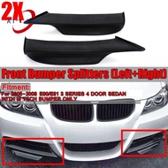 2X Black Car Front Bumper Lip Splitter For-BMW E90 E91 3 Series 4Dr Sedan M-Tech 2005-2008 Bumper Spoiler Diffuser Lip