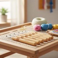 20pc Ergonomic Crochet Hooks with Wooden Handles, Beginner Knitting Kit  20pc Cangkuk Kait Ergonomik