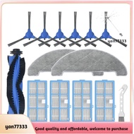 [yan77333.sg]Vacuum Cleaner Main Brush Silicone Side Brush HEPA Filter Mop Cloth SpareeParts Accessories for Proscenic 850T