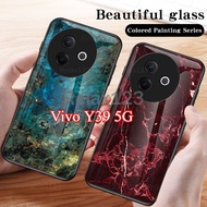For Vivo Y39 5G Vivo Y 39 5G VivoY39 5G Casing 2025 Marble Grain Tempered Glass Hard Casing Silicone