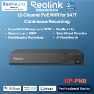 Reolink RP-PN8 12-Channel PoE NVR Recorder 16MP Ultra HD Support ReoNeura AI Video Search 32TB HDD