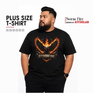 Plus Size Tshirt Storm Fire Design Tshirt Cotton Plus Size or Big Size Ready Stock XS until 9XL