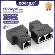 ZoeRax RJ45 Splitter 1 to 2 Ethernet Adapter Female to 2 Female RJ45 Coupler 2PCS