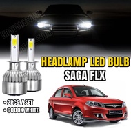Proton Saga FLX LED Headlamp Light Bulb HID 6000K White High Low Beam Lampu Depan Kereta COB H7