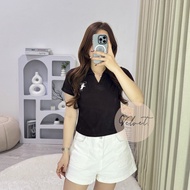 Women's Embroidered Crop top Women's Short Sleeve V-Neck top/ 078