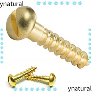 YNATURAL Wood Screws Slotted Drive Hardware Chipboard Self Drilling Solid Brass
