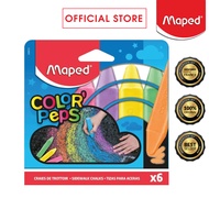 Maped ColorPeps Squared Jumbo Sidewalk Chalks Easy Wash with Water Pack of 6