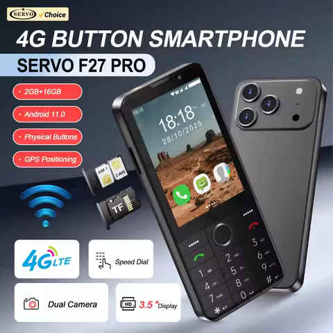 SERVO F27 PRO 4G LTE Button Smartphone Android 11.0 System 2GB+16GB Play Store Speed Dial WiFi 3.5" 