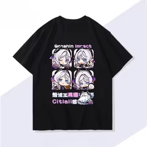 Anime Genshin Impact Citlali Xilonen Cosplay Short Sleeve T Shirt Women Men Harajuku Aesthetic Graph