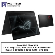 Asus ROG Flow X13 GV301QH-K5228T | Ryzen 9 5980HS | 32GB RAM | GTX1650 + RTX 3080 E-GPU | 1TB SSD | 13.4" WQUXGA Display