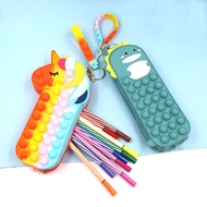 pop it pencil case pop it bubble purse stress relief for kids students makeup case for women food Silicon pencil