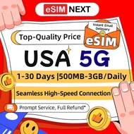 USA eSIM 5G 1-30Days Daily 500MB-3GB Unlimited Data | T-Mobile High Speed Travel Data eSIM USA SIM C
