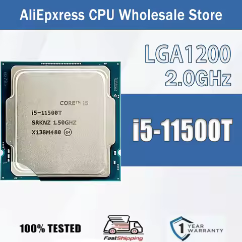 Intel Core i5-11500T 6 Core 12 Thread 2.0GHz 35W 12MB Cache 10nm Rocket Lake DDR4-3200 MHz SRKNZ LGA