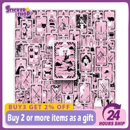 78pcs Pink Tarot Stickers Black Pink Cartoon Graffiti Decals Decoration Water Cup Waterproof Sticker