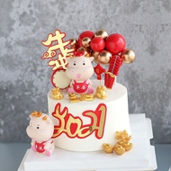 Lucky buffalo cake decoration toy