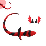 Silicone Anal Plug Dog Tail Butt Plug Sex Toys Gecko Tail Anal Plug Set Black Red Demon Tail Anal Pl