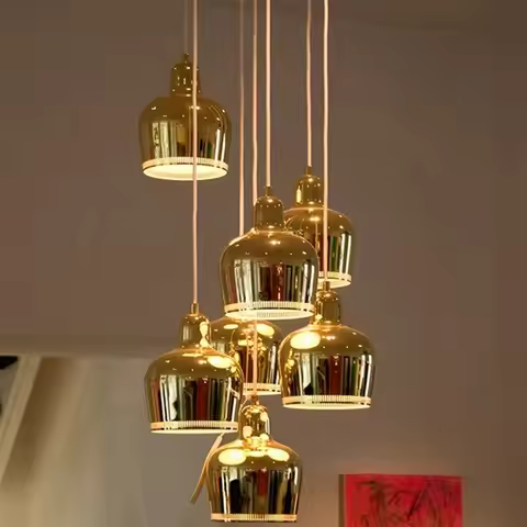 Denmark Artek Pendant Lamp Alvar Aalto Admiralty Pendant Light For Bedroom Dining Room Bar Decoratio