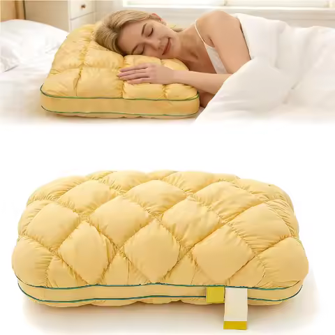 1PC Mellow Sleep Pillow Puff, Pineapple Bun Fluffy Quilted Cushion for Hot Sleepers, Marshmallow-Sof
