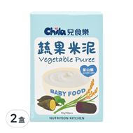 Chila 兒食樂 蔬果米泥 4個月以上 10包入  紫山藥  120g  2盒