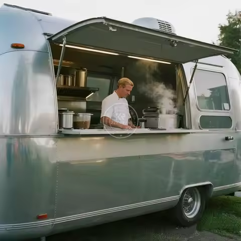 United State Food Truck with Full Kitchen Concession Bbq Food Trailer with Porch Fully Equipped Cust