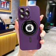 [Woo Fashion Case] บางเฉียบยากชิ้นเคส Magsafe สำหรับ iPhone 11 12 13 14 Pro Max Plus เคสบางแม่เหล็กเกราะด้านกันกระแทก14Pro