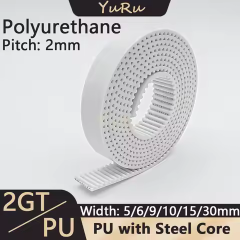 GT2 Belt PU with Steel Core GT2 Belt 2GT White Timing Belt Width 5/6/9/10/15/30mm Synchronous Belt A