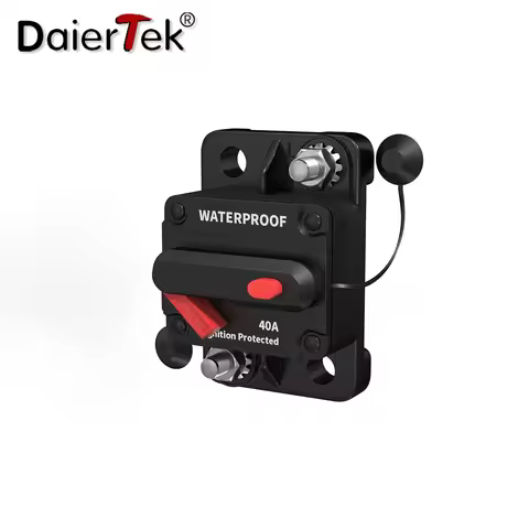DaierTek 40 Amp Marine Circuit Breaker 12V DC Waterproof Manual Reset 40A Inline Breaker Switch for
