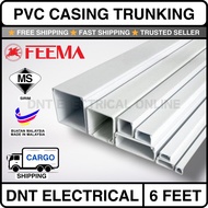 6 Feet Feema / Wireman / Mega PVC Wiring Casing/Electrical Casing/PVC Trunking/Penutup Wayar (1",1/2