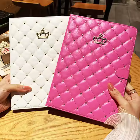 Funda Case for iPad 7th 8th 9th 10th Gen iPad Air4 Air5 iPad Pro11 Air6 2024 Lambskin Stand Smart Ca