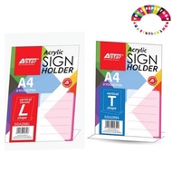 ASTAR Acrylic Sign Holder A4 / L Shape Holder / T Shape Holder