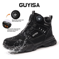 GUYISA safety shoes work shoess teel toe boots waterproof high-cut CN37-46 F055BK