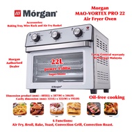 Morgan Air Fryer Oven MAO-VORTEX PRO 22 1500W 22L Air Fryer Oven with 6 Functions | Air Fry | Broil | Bake | Toast | Convection Grill | Convection Roast
