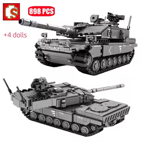 SEMBO BLOCK Creative Main Battle Tank Assemblage Building Blocks MOC Military Vehicle Soldiers Model
