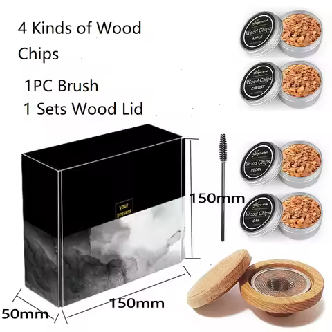Whiskey Smoke Cocktail Accessories Smoking Wood Chips Cigar Lighter Base Food Steak Beverage Father'