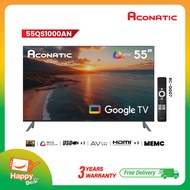 Aconatic ทีวี 55 นิ้ว QLED 4K Google TV รุ่น 55QS1000AN ระบบปฏิบัติการ Google/Netflix & Youtube MEMC