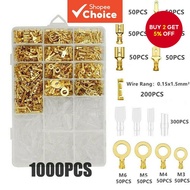 Crimp Terminals Insulated Male and Female Wire 1000 PCS 2.8/4.8/6.3mm Connector Ring Terminal M3 M4 