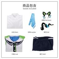 ชุดนักเรียนสีเขียวสำหรับผู้หญิง Cosplay Anime Blue Archive ชุดนักเรียนประจำวัน สไตล์โรงเรียน ชุดนักเ