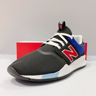 NB復古休閒鞋 New balance 247運動鞋 黑藍撞色 經典N 男款鞋 舒適耐穿 時尚 潮流 MS247FQ US9-10.5