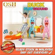 DUCK PLAYGROUND 3 In 1 Kids Slide Playground Set Indoor Gelongsor Baby Mainan Slides Play Set Outdoor Mini Playground