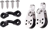 1 Set Kayak Buckle Pulley with Screw Set Boating Bungee Deck Lifting Single Pulley Roller Loading Kayak Deck Hardware Heavy Duty Pulley Stainless Steel Plastic Cart M25