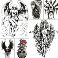 Black Angel Wings Temporary Tattoos For Women Girls Body Art ARm Fake Waterproof Tattoo Paper God De
