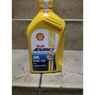 100% Original 4T Shell Advance AX5 (15W-40) (Engine Oil Minyak Enjin Minyak Hitam) 1 litre